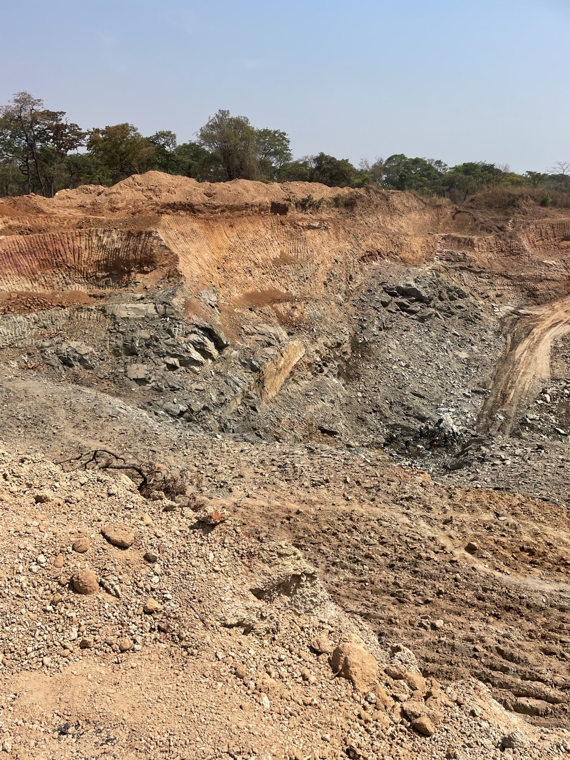 Mine benches and exposed geology