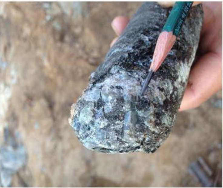 Diamond drill-core sample from the Santas Mining Ltd project